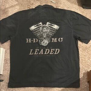 Harley Davidson Button-up Embroidery Fully Leaded Shirt Size XL